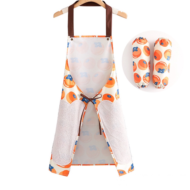 GG Tạp Dề Chống Thấm Nước Họa Tiết Quả Cam Quả Hồng Xinh Xắn - Dumi Shop