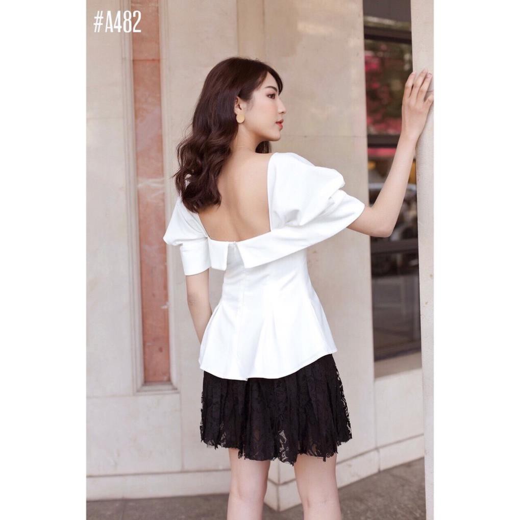 Áo peplum tay rớt điệu đà