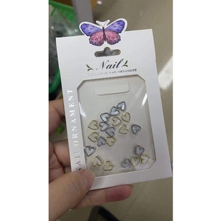 Sét phụ kiện trái tim + xích đá gắn móng