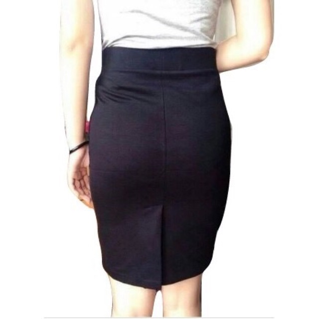 Chân váy công sở xẻ tà sau, cạp cao, dáng bút chì | BigBuy360 - bigbuy360.vn