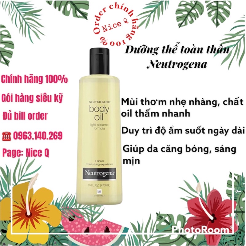 [Bill Úc, Date 2023] Dầu dưỡng thể Neutrogena Body Oil Light | BigBuy360 - bigbuy360.vn