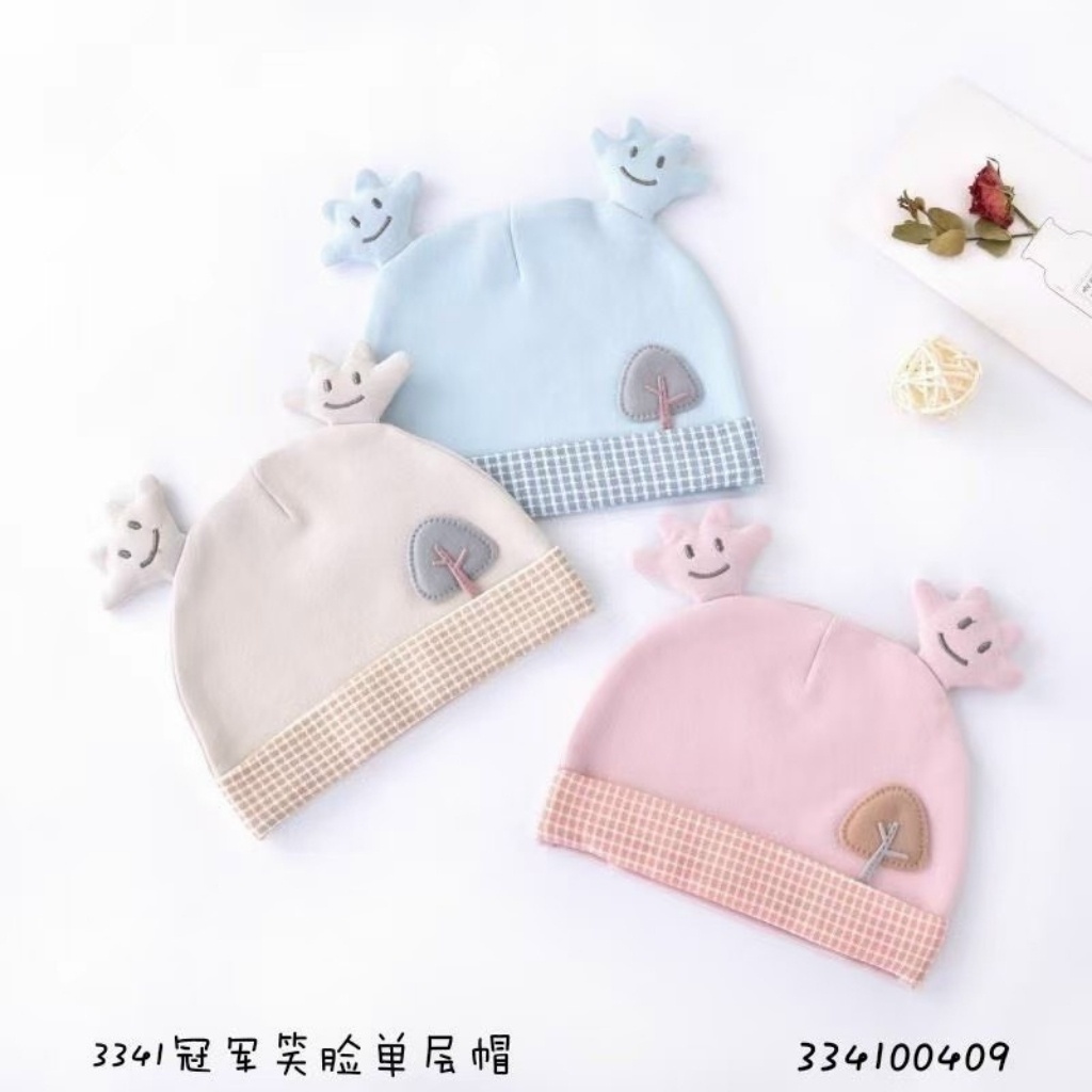 Mũ sơ sinh bé trai, bé gái che thóp chất cotton mềm mịn, co giãn tốt - VipKid