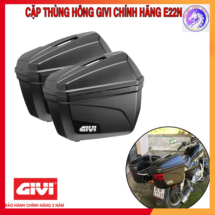 Combo thùng hông Givi E22N và baga cặp hông Givi SBL gắn cho xe Exciter150 chính hãng bảo hành 2 năm