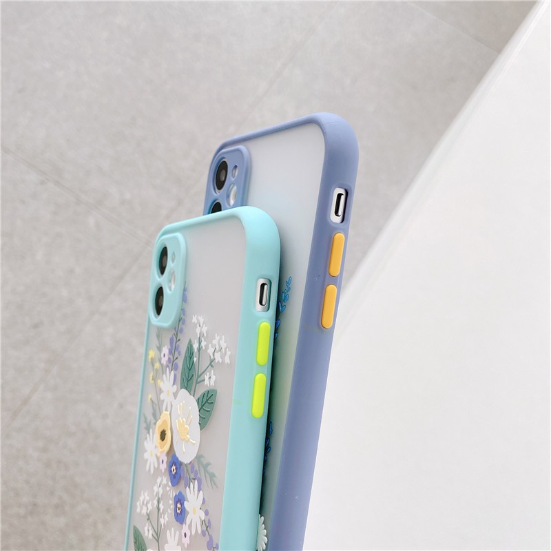 🌸VIDEO THẬT🌸 Ốp Lưng iPhone Nhám Viền Màu Hoa Lavender iPhone 6/6s/6plus/6splus/7plus/8plus/x/xs/xs max/11/11 pro max