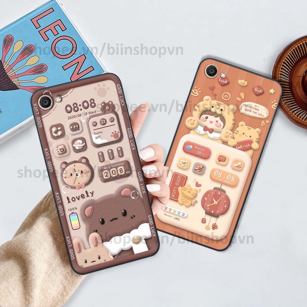 Ốp Vivo V5 / V5 Plus / Y67 in 3D icon gấu nổi siêu xinh, siêu đáng yêu, cá tính phong cách