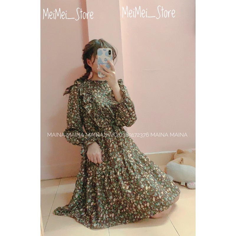 Váy hoa nhí dài tay bèo lolita (ẢNH THẬT/ SẴN )