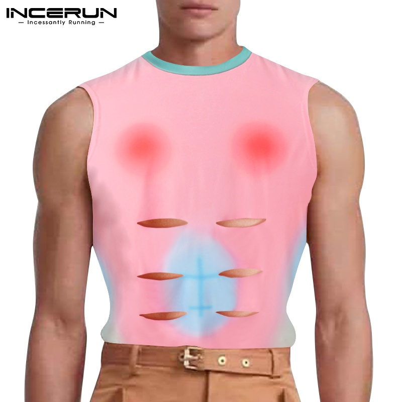 INCERUN Áo Ba Lỗ Thời Trang Hè Nhiều Màu Sắc Dành Cho Nam