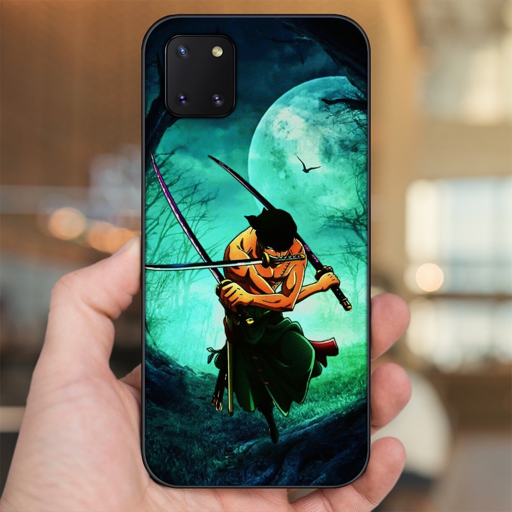 Ốp lưng Samsung Note 10 Lite viền đen in hình Zoro One Piece
