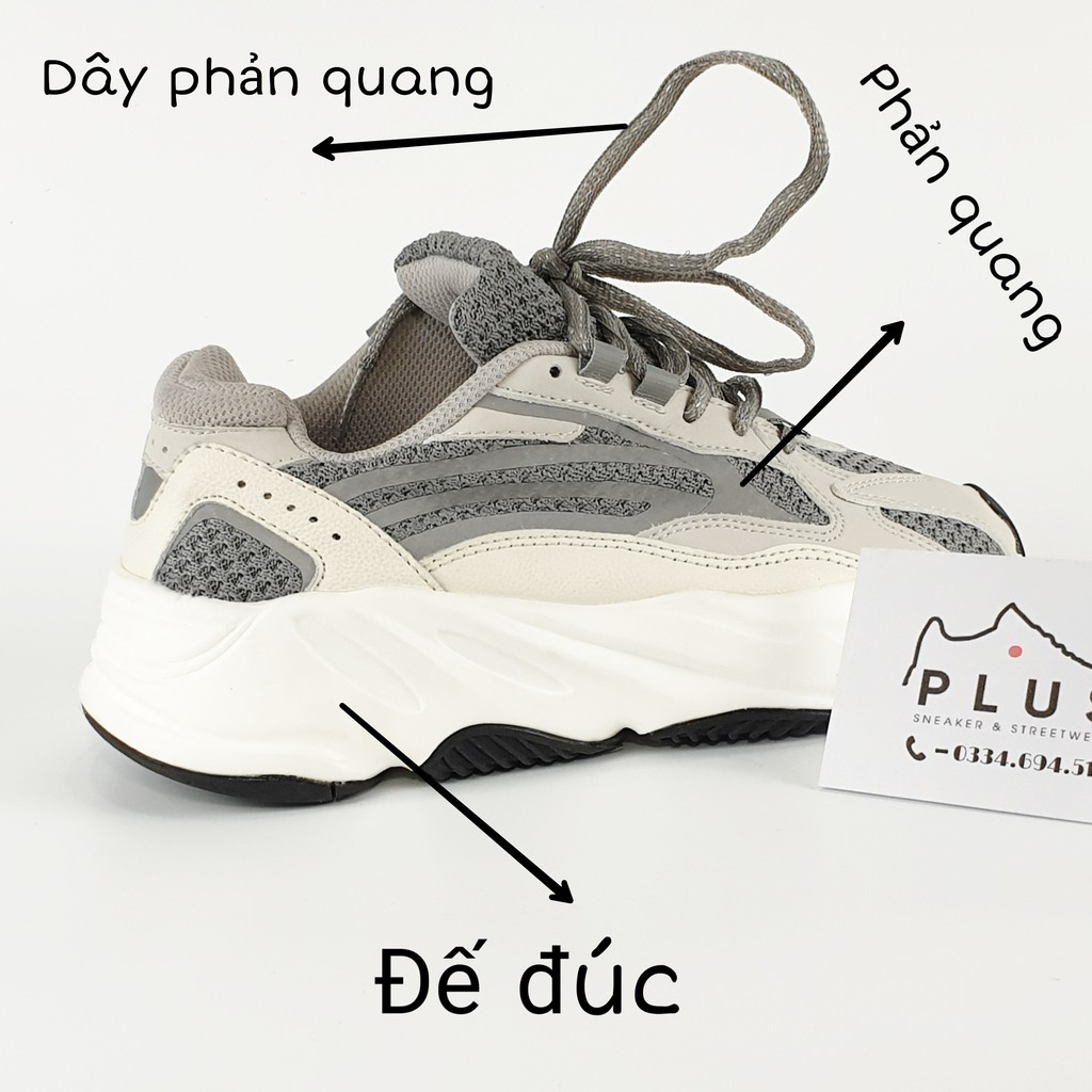 Giày thể thao sneaker 𝐀𝐃𝐈𝐃𝐀𝐒 𝐘𝐄𝐄𝐙𝐘 𝟕𝟎𝟎 - thân vải phối da đế cao su xốp nén - cổ thấp đế 5cm - màu sắc trắ