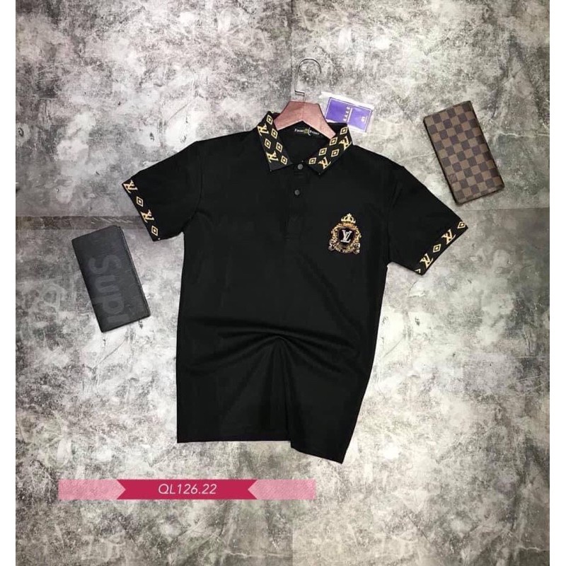 Áo polo nam logo LV form rộng cao cấp áo thun cổ bẻ ngắn tay cotton cá sấu co dãn 4c