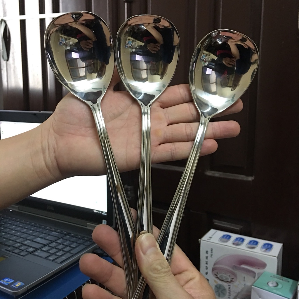 Muỗng canh inox cao cấp Serena Sunflower Nhật Bản 25cm inox sáng bóng 18/10 hàng xuất Châu Âu