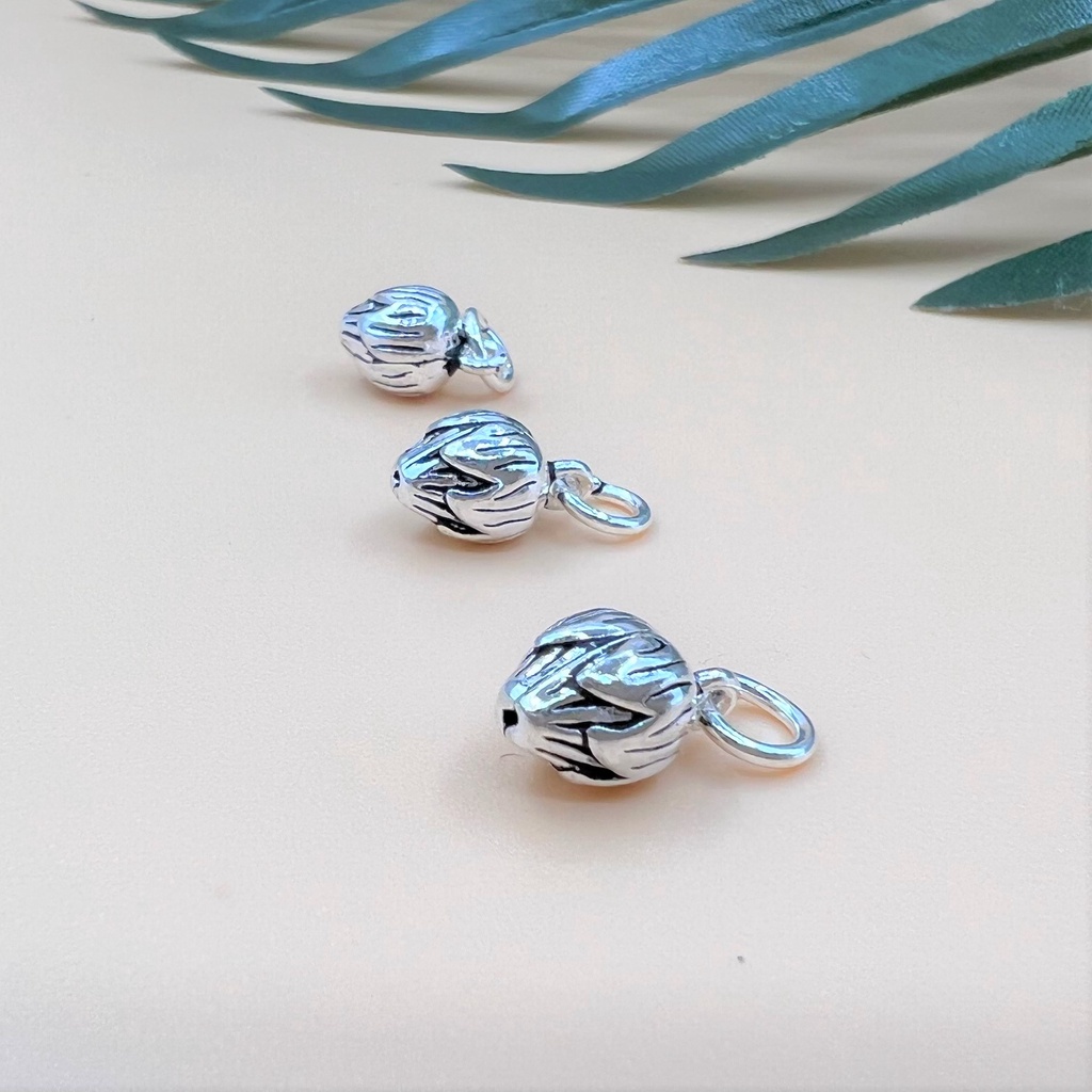 Charm móc treo búp hoa sen bạc thái - Charm Bạc 925 - Mã CA900