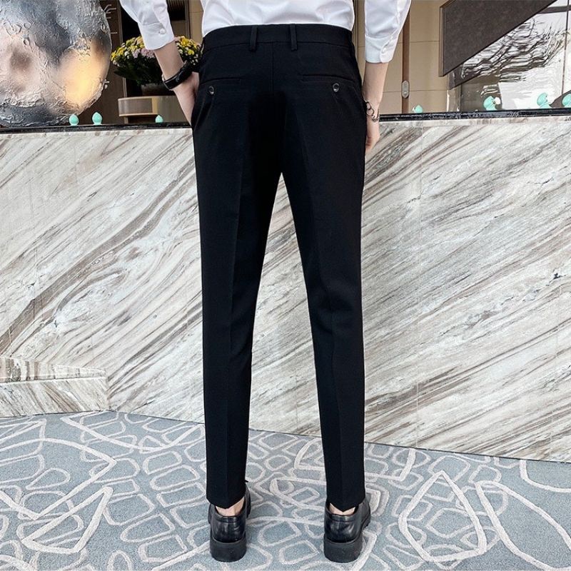 quần âu nam cao cấp dáng baggy hàn quốc thời trang công sở , quần tây nam big size vải tượt co giãn màu đen ghi xám