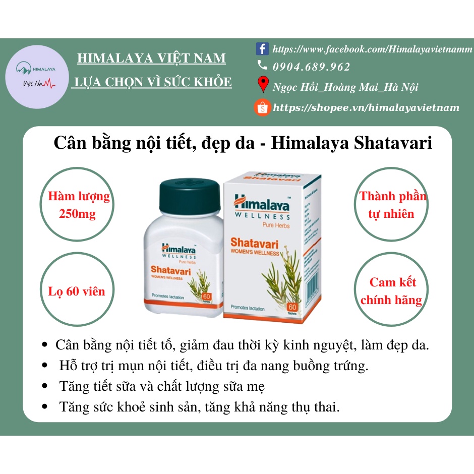 Viên uống cân bằng nội tiết tố - HIMALAYA SHATAVARI