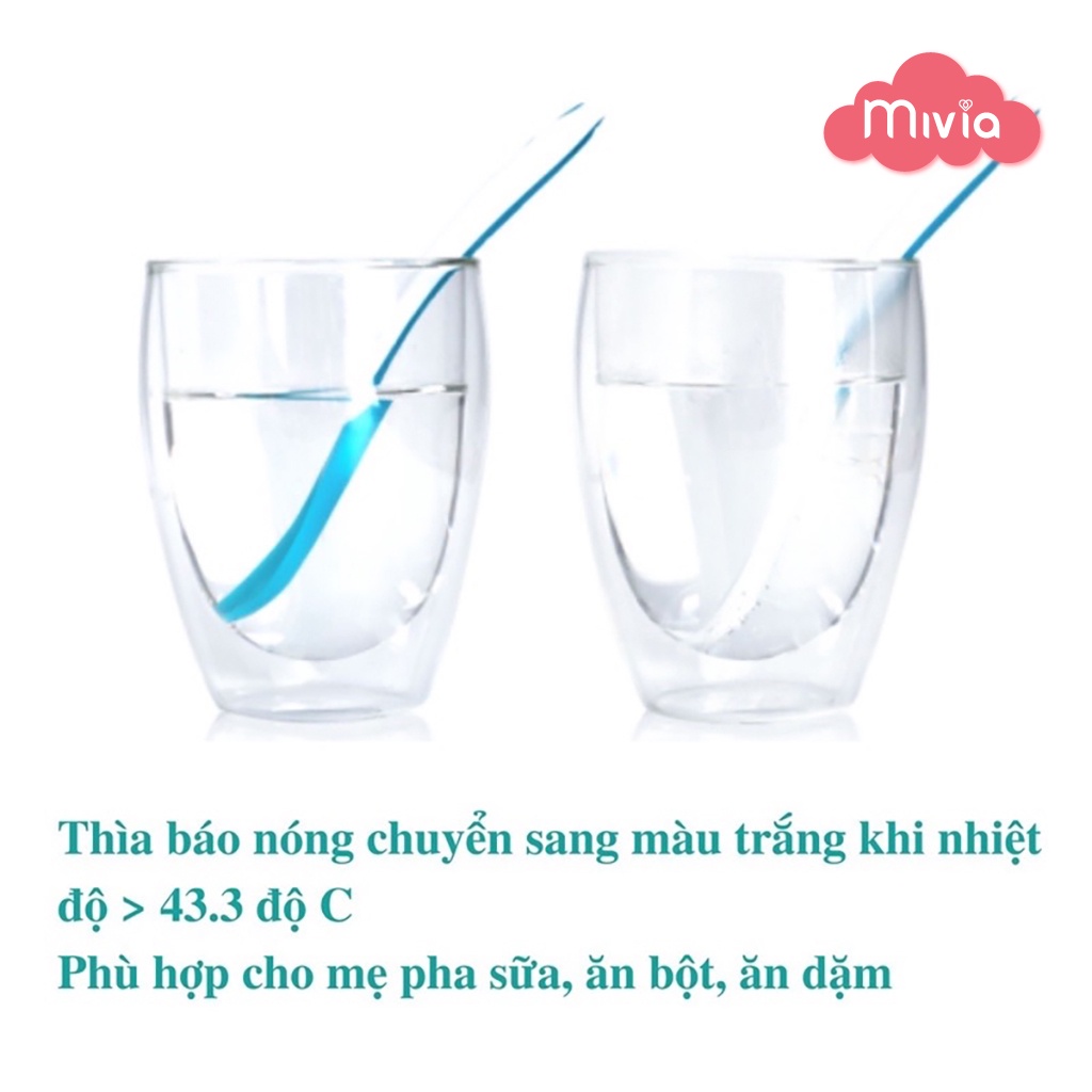 Thìa ăn dặm báo nóng Silicon, thìa báo nhiệt Nhật Kichilachi, cảm ứng nhiệt độ