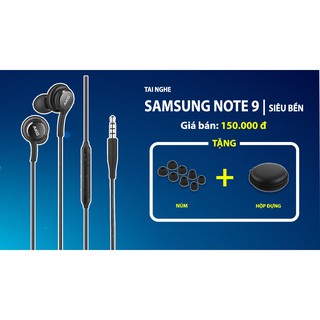 Tai nghe samsung note 9 akg bass ngon dây dù siêu bền tặng kèm hộp đựng và núm phụ