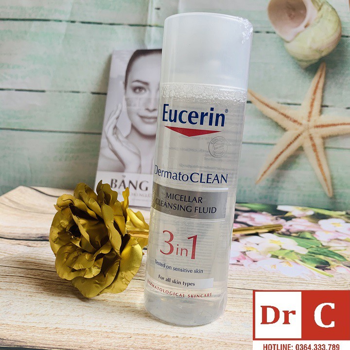 Tẩy Trang ⚜️CHÍNH HÃNG⚜️ Nước Tẩy Trang Eucerin 3 In 1 ⚜️ Eucerin DermatoClean Micellar Cleansing Fluid 200ml