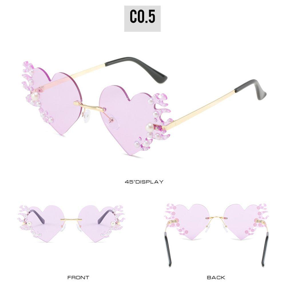 Kính Mát Hình Trái Tim Không Vành Chống Tia UV400