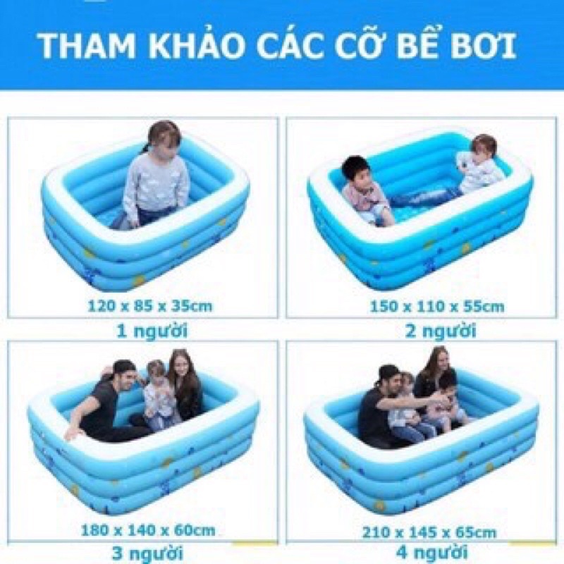 Bể Bơi Phao Trong Nhà 3 Tầng Cho Trẻ Em, Hồ Bơi Tắm Cho Bé Dày Dặn, Bền Đẹp, ĐÁY 2 LỚP CHỐNG TRƯỢT