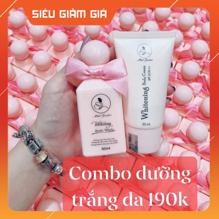 Combo Sữa Tắm & Kem Body Men Bia Tắm Trắng - Dưỡng Da Hiệu Quả (Size mini tiện lợi - tiết kiệm)