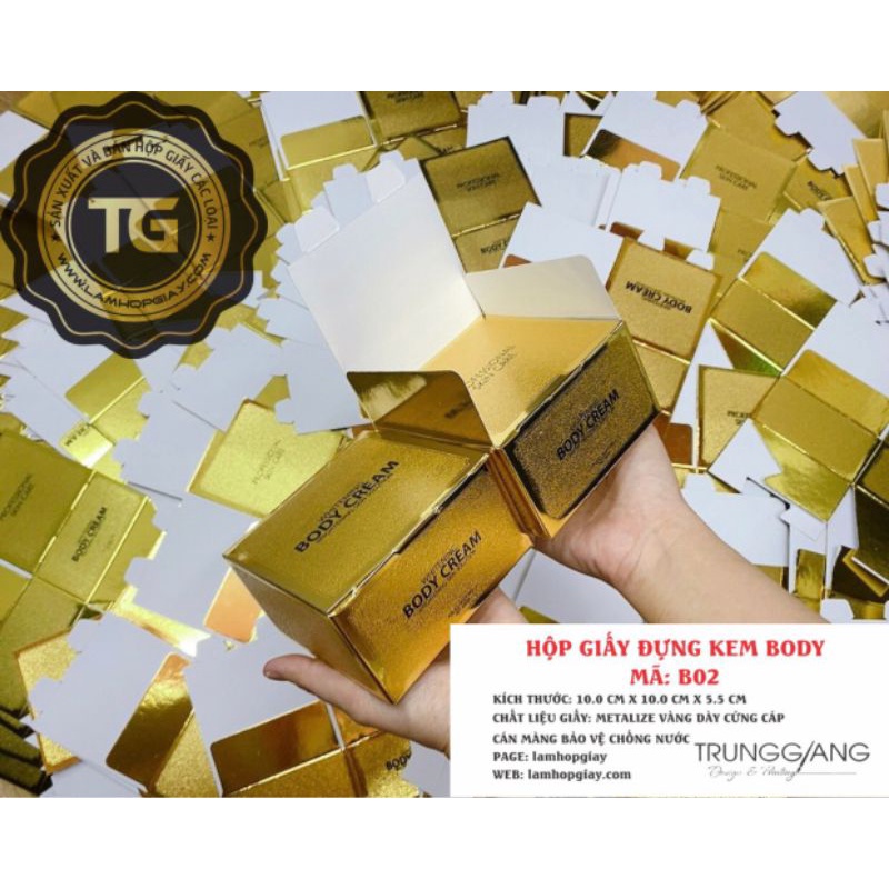 hộp giấy body vàng 10*10*5.5