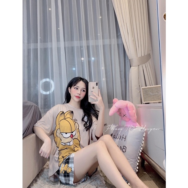 Bộ ngủ hoạt hình cartoon Cotton mát lạnhh | BigBuy360 - bigbuy360.vn