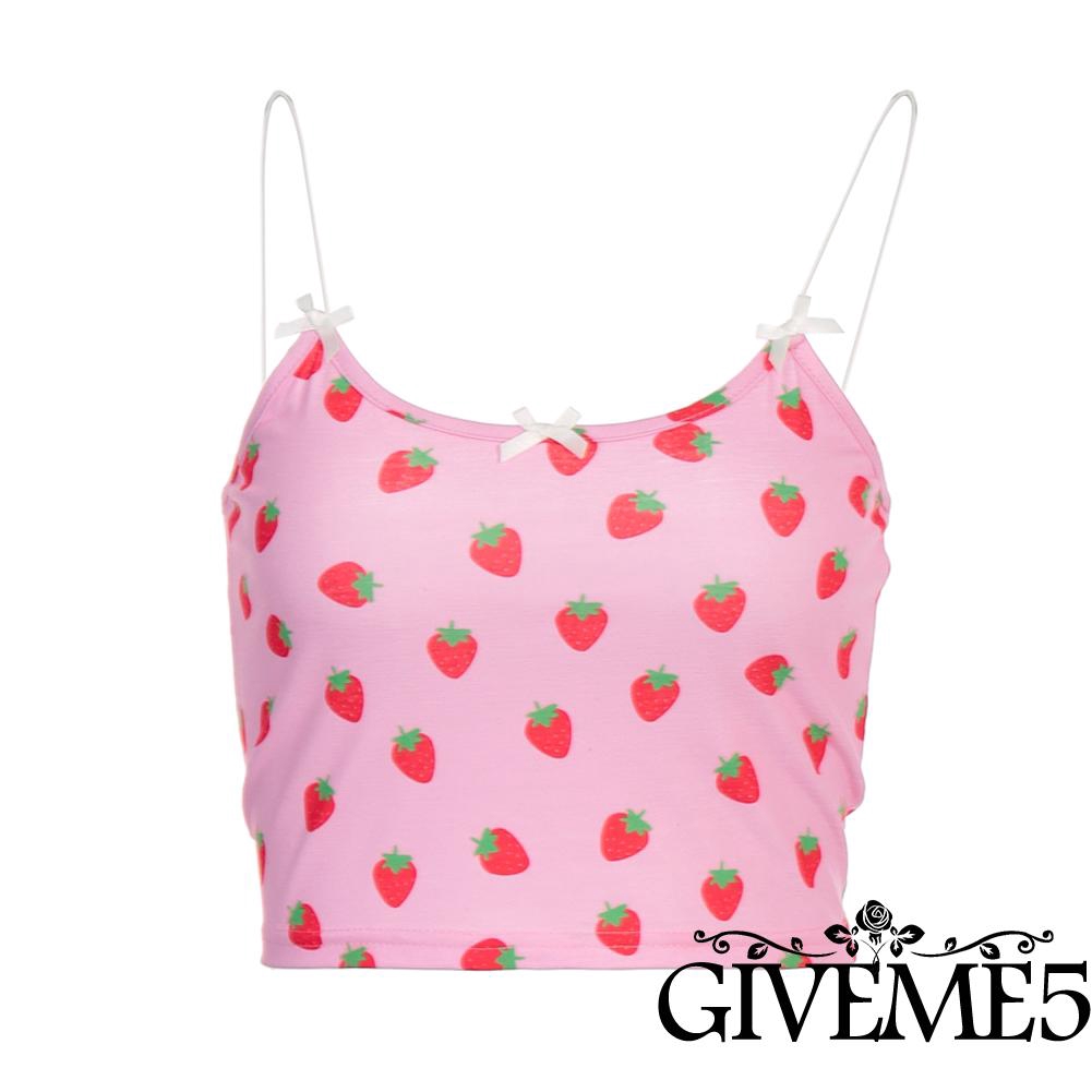 Áo Hai Dây Hoạ Tiết Dâu Tây Thiết Kế Quyến Rũ