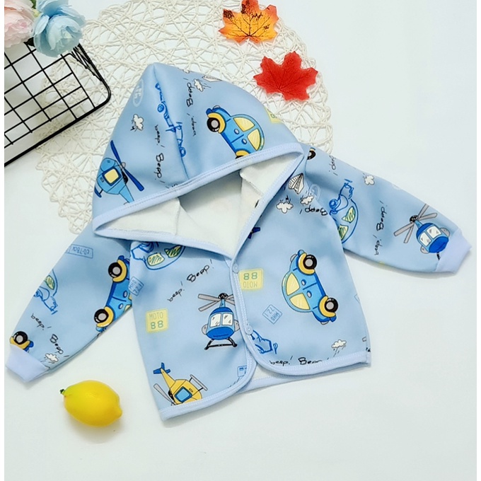 Áo khoác nỉ băng lông cho bé từ 4-12kg