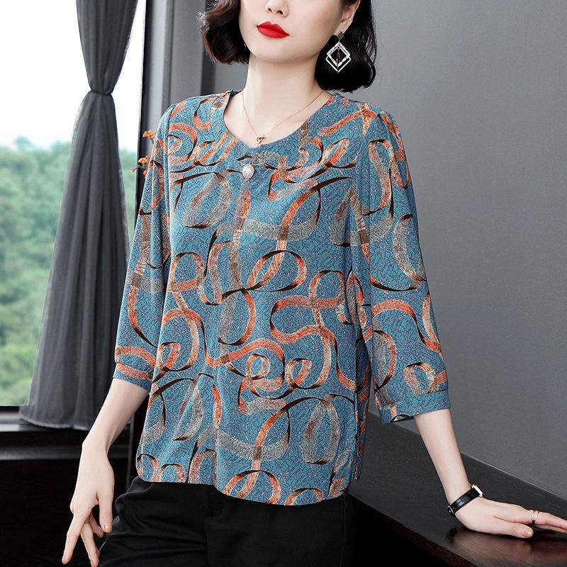 Áo Thun Tay Lỡ Cổ Tròn Dành Cho Phụ Nữ Trung Niên 40 Tuổi