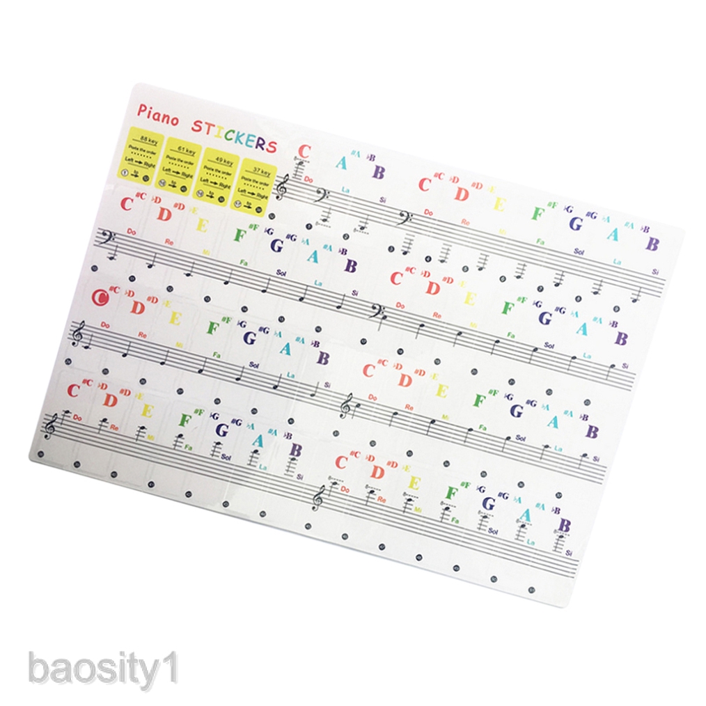 Sticker dán trang trí piano xinh xắn đáng yêu dành cho đàn 54/61/88 phím