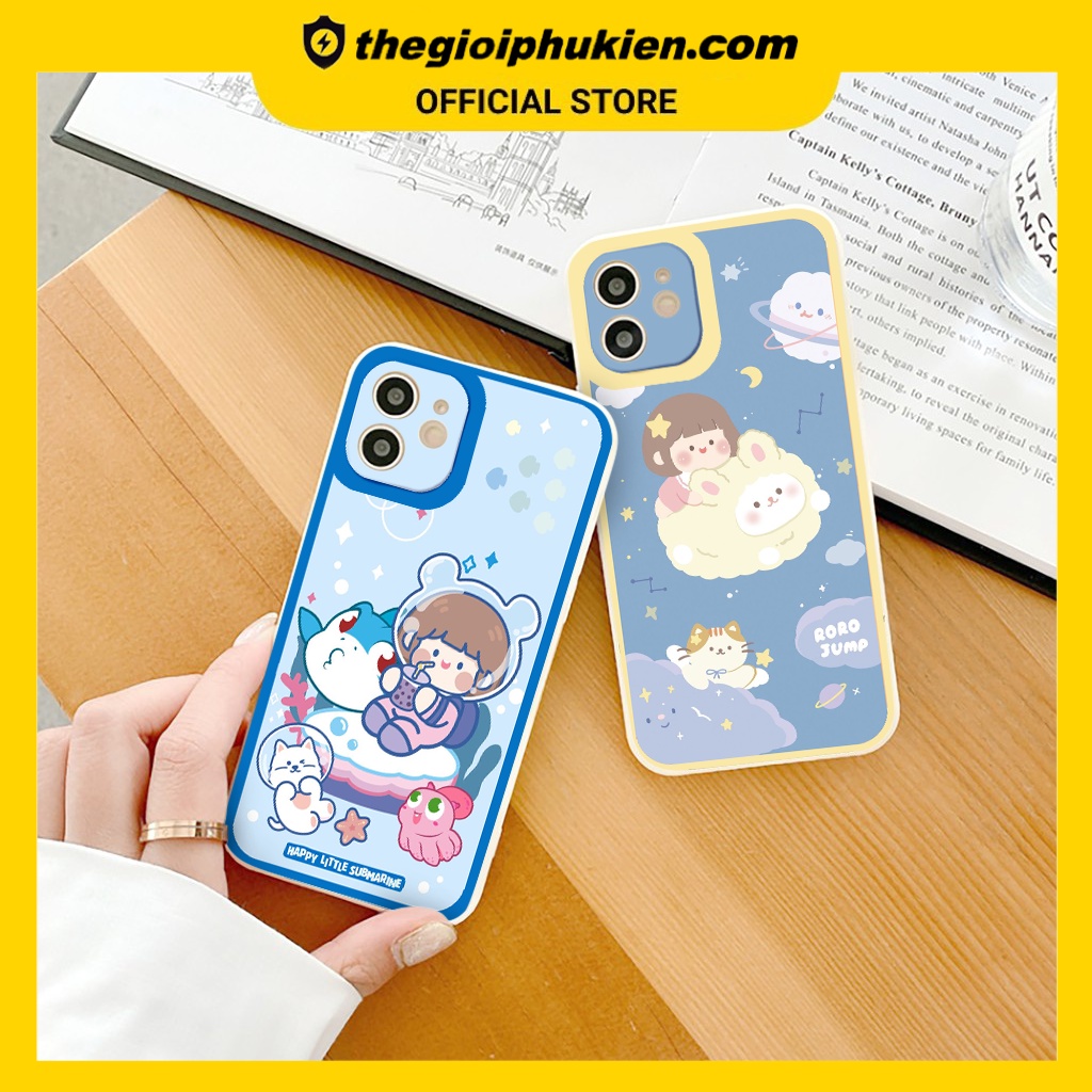 Ốp iphone - Ốp lưng iphone cạnh vuông viền camera Roro khám phá dành cho ip 6 đến 14promax - ng013