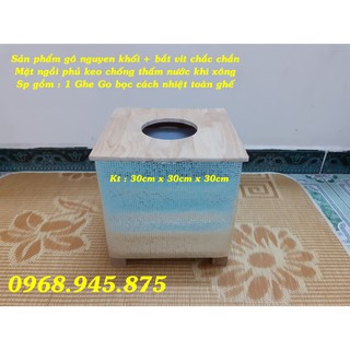 Combo Ghế Gỗ Cao Cấp Xông Vùng Kín bọc cách nhiệt toàn ghế  và Lá Xông Sản Phụ