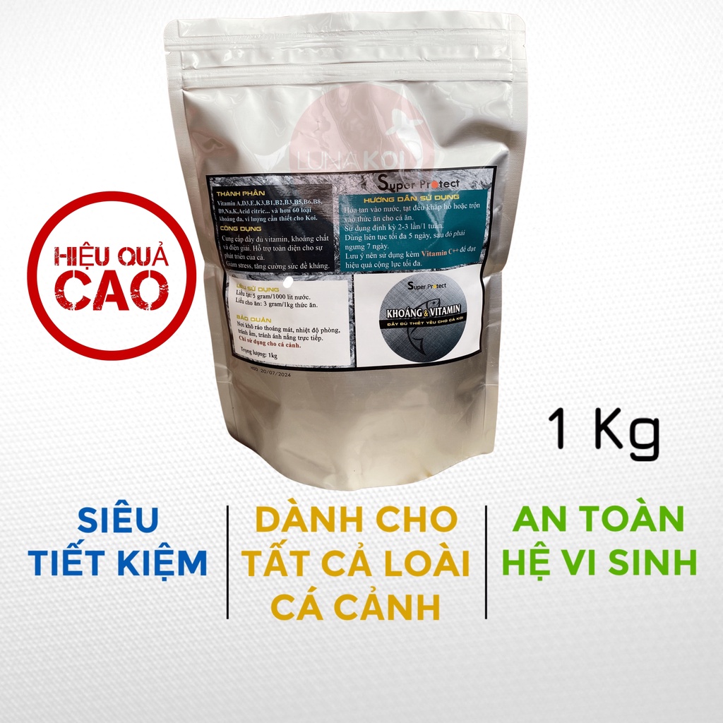 Khoáng & Vitamin đầy đủ thiết yếu cho cá Koi, cá vàng Goldfish, cá la hán, cá rồng, cá thủy sinh Super Protect