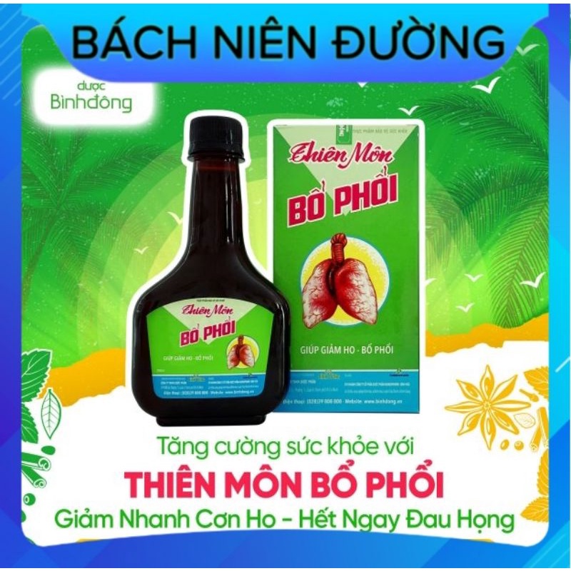 Thiên Môn Bổ Phổi Bình Đông Người Lớn 280ml Tăng cường vệ khí, giảm ho, tiêu đờm, đau họng