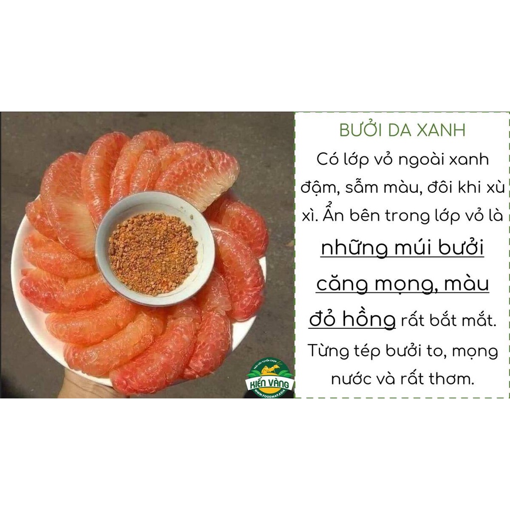 Bưởi Da Xanh Loại 1 - Trái 1 - 1,3kg - FoodMap Fruits [TẶNG GÓI MUỐI ỚT HANABERO 7Gr]