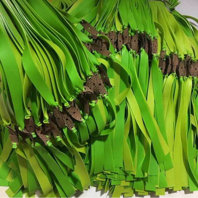 10 bộ dây ná cao su 2 lớp xanh dầy 1.0 mm cột sẵn da giá sỉ