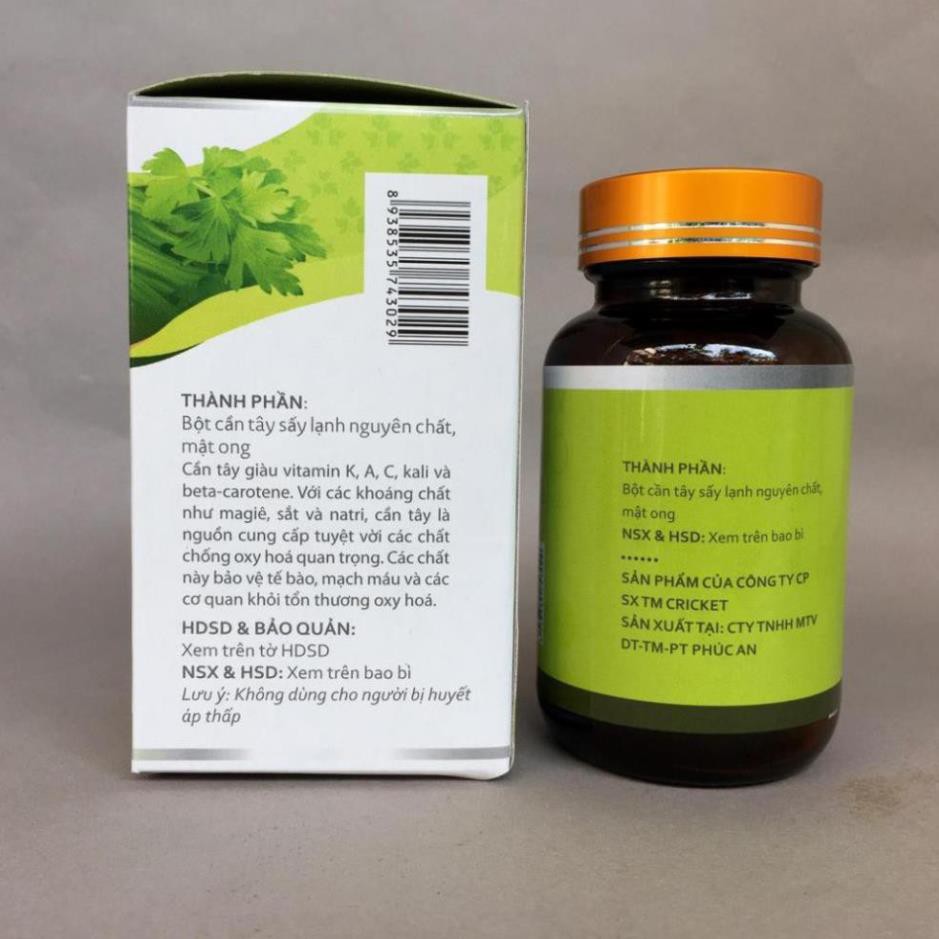 Viên bột cần tây mật ong sấy lạnh nguyên chất Cotra (Hộp 80g) giúp giảm cân, detox thanh lọc cơ thể, làm đẹp da trắng da