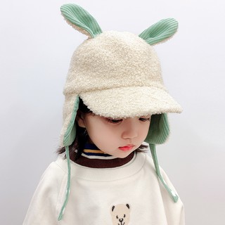 Nón Trùm Đầu Giữ Ấm Tai Thỏ Dễ Thương Cho Bé