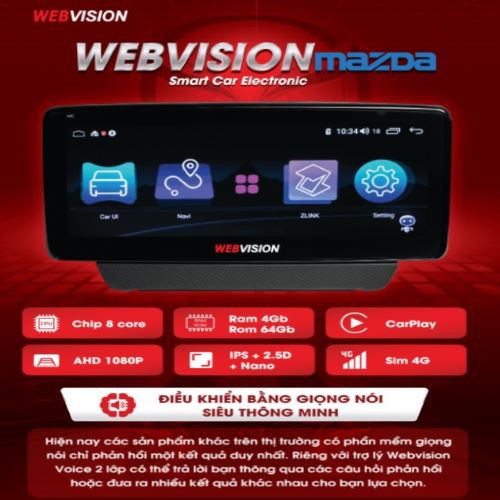 [Hỗ Trợ Lắp Đặt] MÀN HÌNH DVD WEBVISION MAZDA 3 CAO CẤP CHẠY 2 HỆ ĐIỀU HÀNH