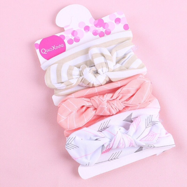Set 3 turban bé gái điệu đà