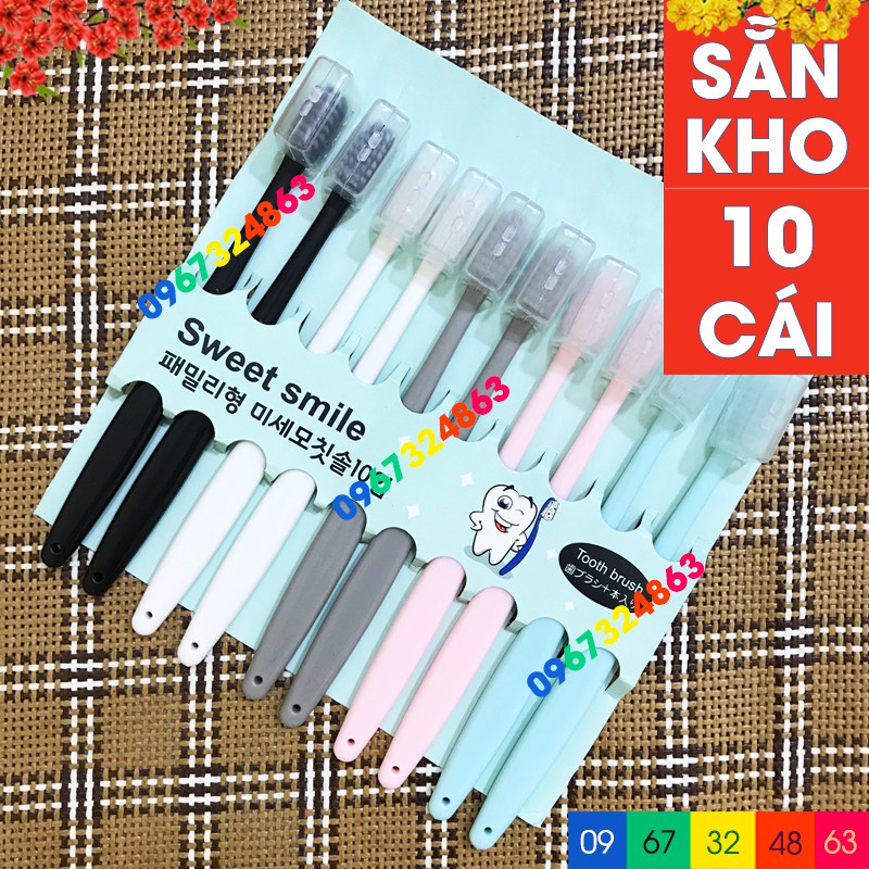 Set 10 Bàn Chải Đánh Răng Kiểu Hàn Quốc Sweet Smile