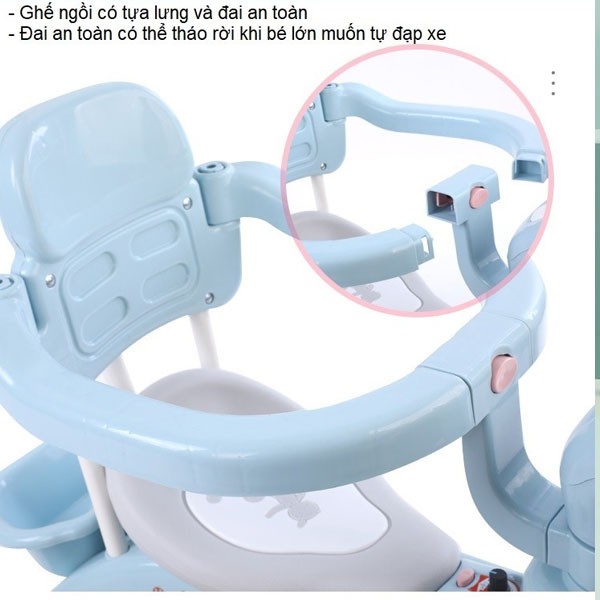 Xe đạp 3 bánh có tay đẩy đa năng 3 in 1 cho bé BBT Global Q10