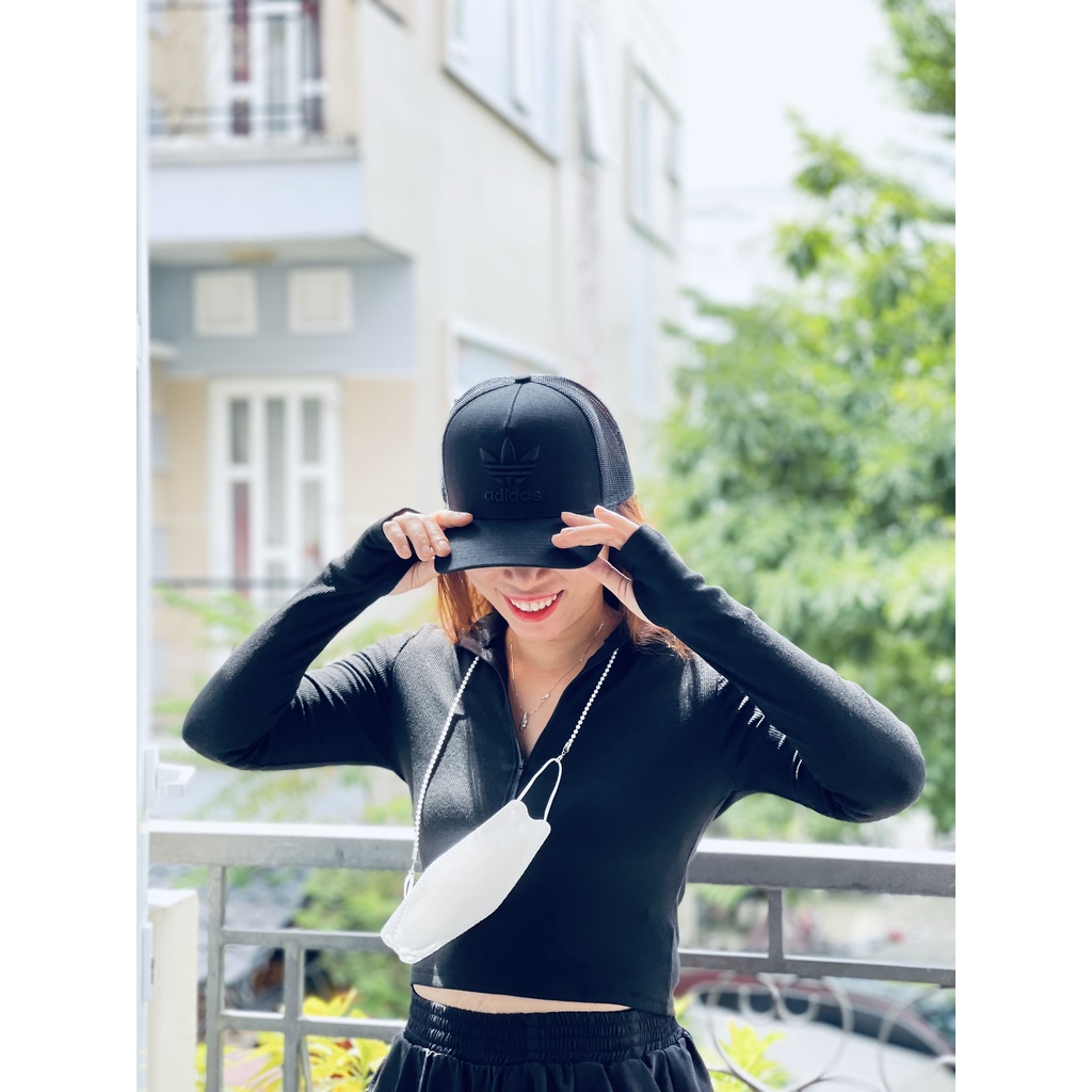 (HÀNG SẴN) Áo thun tăm croptop tay dài, có dây kéo ngực cho nữ cá tính, đủ size 45 - 58kg