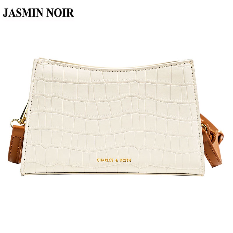 Túi đeo chéo JASMIN NOIR giả da cá sấu thời trang nữ đơn giản