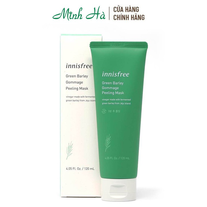 Tẩy da chết Innisfree Green Barley Gommage Peeling Mask 120ml chiết xuất từ lúa mạch không khô da, giúp da mịn màng