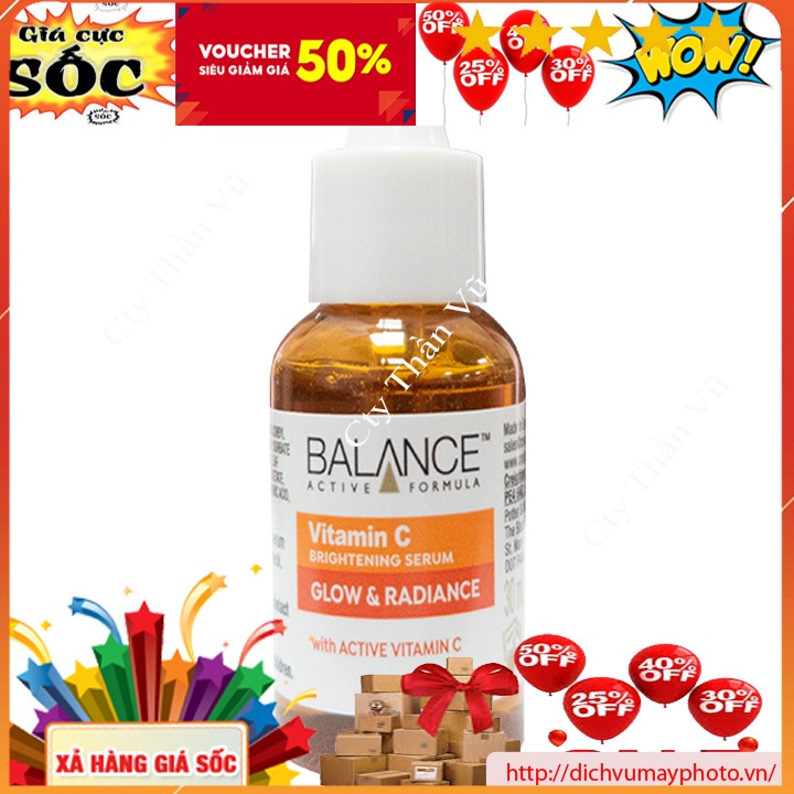 Tinh Chất Sáng Da, Mờ Thâm Nám, Tàn Nhang Serum Vitamin C Balance Brightening Glow &amp; Radiance Active Formula 30ml