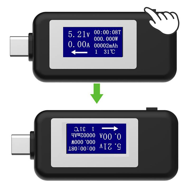 Máy đo USB Type-C Máy đo điện áp kỹ thuật số DC Máy đo điện áp Máy đo dòng điện Máy dò Ampe kế Bộ sạc dự phòng điện