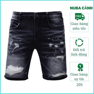 Quần short jean nam chất bò rách cao cấp hàn quốc đẹp giá rẻ  AT 205