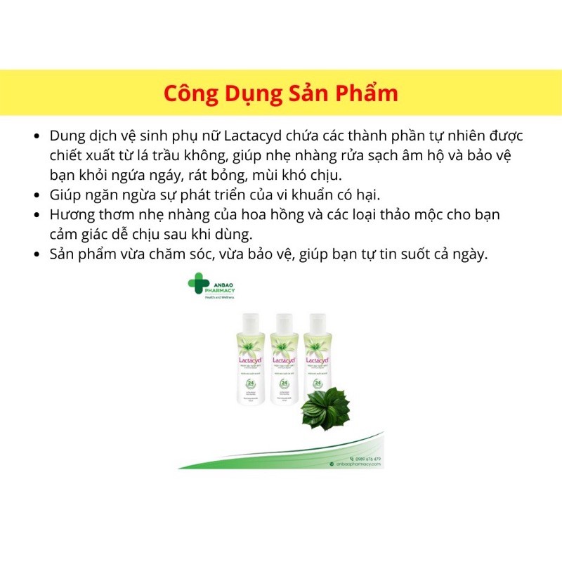 DUNG DỊCH VỆ SINH PHỤ NỮ LACTACYD TRẦU KHÔNG 150ML