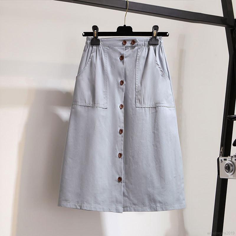 Chân váy chữ A lưng cao màu trơn thiết kế thanh lịch cho nữ | BigBuy360 - bigbuy360.vn